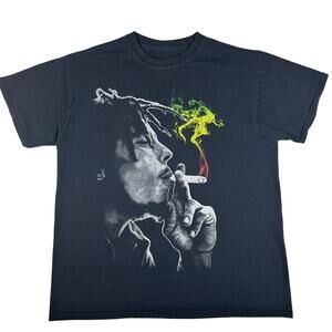 Bob Marley Smoking Rasta T Shirt Men’s Size Large - Reggae Jamaica Smoke Tee